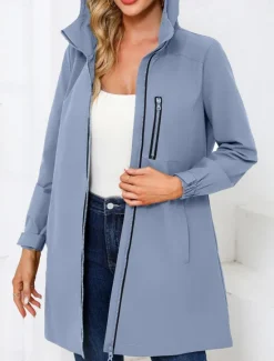 Sale Women's Jacket Casual Jacket Work Pocket Solid Color Windproof Fashion Loose Fit Outerwear Long Sleeve Fall Black S Women Jackets