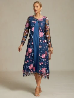 Women's Jacket Coat Blazer Lace Embroidered Elegant Floral Formal Anniversary Wedding Guest Daily Open Front Long Crewneck Regular Fit Long Sleeve Outerwear Spring Fall Women Blazers & Suits|Coats & Trench Coats