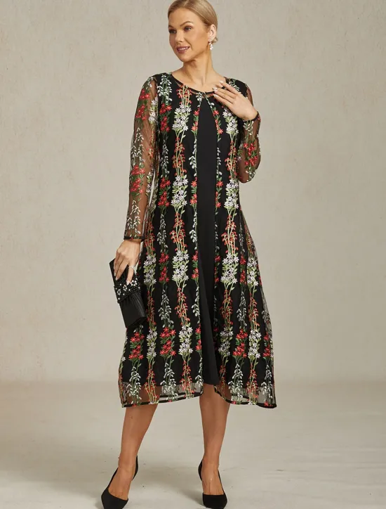 Hot Women's Jacket Coat Blazer Lace Embroidered Elegant Floral Formal Anniversary Wedding Guest Daily Open Front Long Crewneck Regular Fit Long Sleeve Outerwear Spring Fall Women Blazers & Suits|Coats & Trench Coats