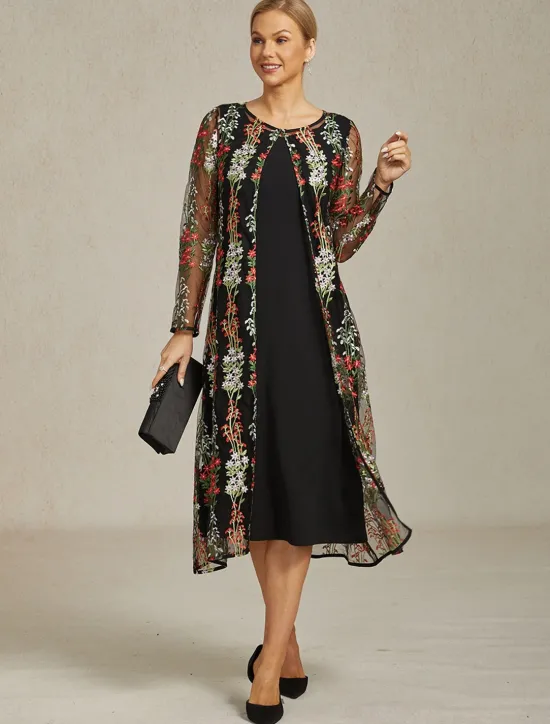 Hot Women's Jacket Coat Blazer Lace Embroidered Elegant Floral Formal Anniversary Wedding Guest Daily Open Front Long Crewneck Regular Fit Long Sleeve Outerwear Spring Fall Women Blazers & Suits|Coats & Trench Coats