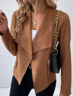 Clearance Women's Jacket Dailywear Solid Color Windproof Fashion Regular Fit Outerwear Long Sleeve Spring Black S Women Jackets