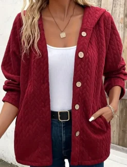 Hot Women's Jacket Party Button Solid Color Windproof Vintage Loose Fit Outerwear Long Sleeve Fall S Women Blazers & Suits