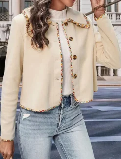 Women's Jacket Party Patchwork Solid Color Windproof Fashion Regular Fit Outerwear Long Sleeve Fall S Women Blazers & Suits