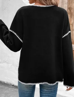 New Women's Jacket Party Pocket Solid Color Windproof Fashion Loose Fit Outerwear Long Sleeve Fall S Women Blazers & Suits