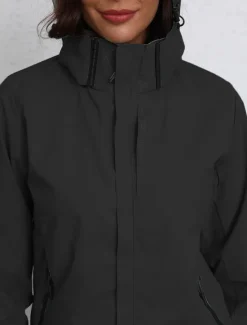 Discount Women's Jacket Trench Coat School Zipper Solid Color Waterproof Simple Regular Fit Outerwear Long Sleeve Fall Black S Women Jackets