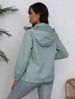 Discount Women's Jacket Trench Coat School Zipper Solid Color Waterproof Simple Regular Fit Outerwear Long Sleeve Fall Black S Women Jackets