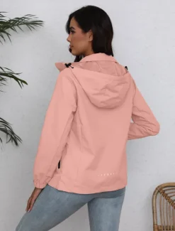 Discount Women's Jacket Trench Coat School Zipper Solid Color Waterproof Simple Regular Fit Outerwear Long Sleeve Fall Black S Women Jackets