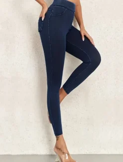 Discount Women's Jeggings Vacation Vintage Ethnic Style Full Length High Waist High Cut Comfort Breathable Quick Dry Stretchy Outdoor Yoga Street Black Blue Dark Blue Summer Slim Fit Women Leggings