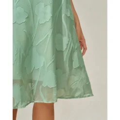 Clearance Women's Knee Length Dress Chiffon Dress Elegant Casual Loose Fit Floral Short Sleeve Crew Neck Summer Women Cocktail Dress