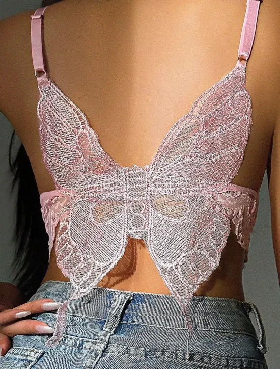 Hot Women's Lace Backless Sexy Erotic Sexy Lingerie Sexy Bodies Nightwear - POLY Spandex Solid Colored Bra Home Outfits Women Lingerie