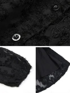 New Women's Lace Dress Mini Dress Belted Formal Stand Collar Long Sleeve Black Wine Navy Blue Color Women Casual Dress