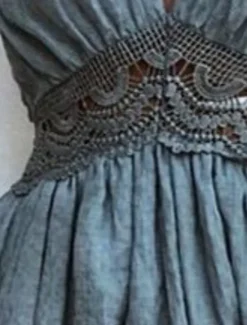 Clearance Women's Lace Dress Mini Dress Lace Patchwork Vacation Beach Sexy Casual Spaghetti Strap Sleeveless Black White Dark Blue Color Women Sundresses