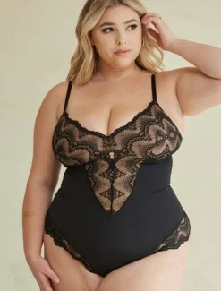 Hot Women's Lace Mesh Shapewear Nightwear - Nylon Spandex Solid Colored Home Outfits Women Shapewear