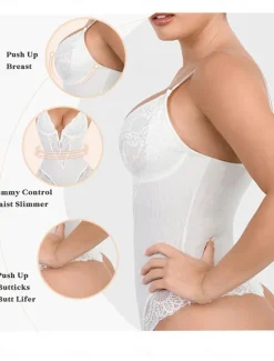 Sale Women's Lace Shapewear Nightwear - Nylon Spandex Solid Colored Home Outfits Women Shapewear
