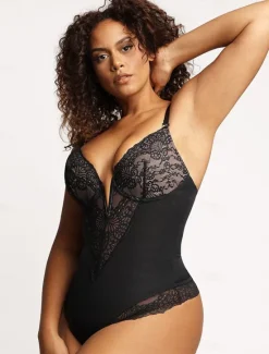 Sale Women's Lace Shapewear Nightwear - Nylon Spandex Solid Colored Home Outfits Women Shapewear