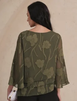Hot Women's Lace Shirt Blouse Dressy Tops Chiffon Tops Solid Color Floral Elegant Stylish Casual Half Sleeve Flutter Sleeve Boat Neck Regular Tops Wedding Guest Work Daily Asymmetric Hem Summer Women Lace Tops|Blouses & Shirts