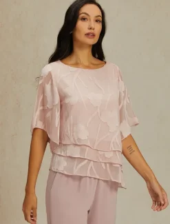 Women's Lace Shirt Blouse Dressy Tops Chiffon Tops Solid Color Floral Graphic Elegant Stylish Basic Half Sleeve Flutter Sleeve Boat Neck Regular Tops Wedding Guest Work Daily Asymmetric Hem Women Blouses & Shirts