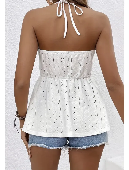 Sale Women's Lace Shirt Blouse Plain Modern Casual Sleeveless Crew Neck Regular Tops Daily Holiday Lace Summer Women Lace Tops