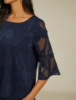 Online Women's Lace Shirt Blouse Dressy Tops Chiffon Tops Solid Color Elegant Stylish Basic 3/4 Length Sleeve Bell Sleeve Boat Neck Regular Tops Wedding Guest Work Daily Asymmetric Hem Summer Women Blouses & Shirts