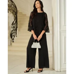 New Women's Lace Shirt Blouse Dressy Tops Chiffon Tops Solid Color Floral Graphic Elegant Stylish Basic Half Sleeve Flutter Sleeve Boat Neck Regular Tops Wedding Guest Work Daily Asymmetric Hem Women Lace Tops|Boho Tops