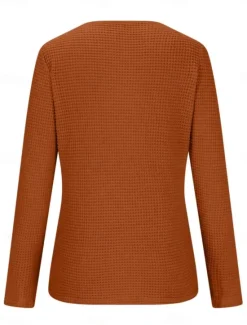 Hot Women's Lace Splicing Top Solid Color Stylish Casual Long Sleeve Crew Neck Regular Tops Daily Lace Patchwork Pink Wine Blue Fuchsia Orange Summer Spring Fall Women Lace Tops