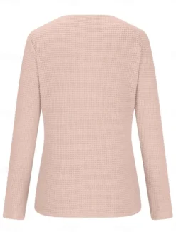 Hot Women's Lace Splicing Top Solid Color Stylish Casual Long Sleeve Crew Neck Regular Tops Daily Lace Patchwork Pink Wine Blue Fuchsia Orange Summer Spring Fall Women Lace Tops