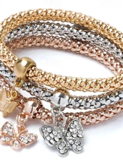 Sale Women's Layered Crown Elegant Fashion Chrome Bracelet Jewelry Light golden / Golden yellow / Rose Gold For Party Street Prom Women Spring Accessories|Trendy Jewelry