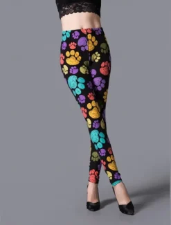 Best Women's Leggings Active Fashion Streetwear Ankle-Length High Waist Floral Animal Dot Printing High Cut Breathability Soft Comfortable Micro-elastic Outdoor Yoga Street dark brown Grey Navy Black 1# Women Leggings