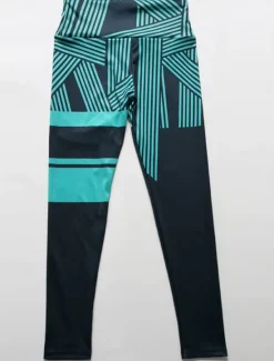 Discount Women's Leggings Active Fashion Streetwear Ankle-Length High Waist Stripe Printing High Cut Breathability Soft Comfortable Micro-elastic Outdoor Yoga Street Robin's Egg Blue White Fuchsia Green Fall Women Leggings