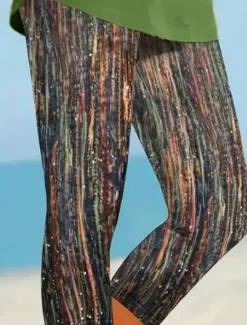 Clearance Women's Leggings Capri Pants High Elasticity Fashion Streetwear Full Length High Waist Plaid Printing Thermal Warm Breathable Soft Outdoor Daily Fall Winter Regular Fit Women Leggings|Spring Pants