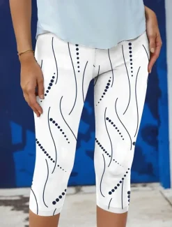 Hot Women's Leggings Capri Pants High Elasticity Vacation Vintage Fashion Calf-Length High Waist Graphic Polka Dot Printing Thermal Warm Breathable Soft Stretchy Outdoor Street Daily Women Leggings