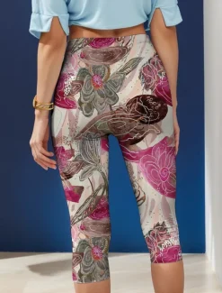 Outlet Women's Leggings Capri Pants High Elasticity Vacation Vintage Fashion Calf-Length High Waist Floral Graphic Printing Thermal Warm Breathable Soft Stretchy Formal Outdoor Vacation Women Leggings