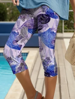 Outlet Women's Leggings Capri Pants High Elasticity Vacation Vintage Fashion Calf-Length High Waist Floral Graphic Printing Thermal Warm Breathable Soft Stretchy Formal Outdoor Vacation Women Leggings