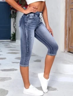 New Women's Leggings Capri Pants 3D Print Vacation Casual Tights Calf-Length High Waist Solid Color High Cut Comfort Breathable Quick Dry Stretchy Outdoor Street Daily Black Blue Summer Slim Fit Women Leggings