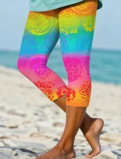 Online Women's Leggings Capri Pants High Elasticity Fashion Streetwear Full Length High Waist Graphic Printing Thermal Warm Breathable Soft Outdoor Daily Fall Winter Regular Fit Women Leggings|Spring Pants