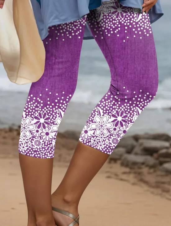 Discount Women's Leggings Capri Pants 3D Print High Elasticity Vintage Fashion Casual Calf-Length High Waist Floral Graphic Geometic Printing Breathable Soft Stretchy Outdoor Daily Women Leggings