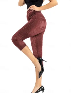 Outlet Women's Leggings Capri Pants 3D Print Vacation Vintage Ethnic Style Calf-Length High Waist Graphic High Cut Comfort Breathable Quick Dry Stretchy Outdoor Street Daily Black Red Blue Gray Summer Women Leggings