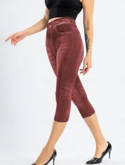 Outlet Women's Leggings Capri Pants 3D Print Vacation Vintage Ethnic Style Calf-Length High Waist Graphic High Cut Comfort Breathable Quick Dry Stretchy Outdoor Street Daily Black Red Blue Gray Summer Women Leggings