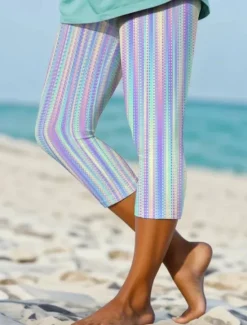 New Women's Leggings Capri Pants High Elasticity Fashion Streetwear Full Length High Waist Plaid Thermal Warm Breathable Soft Outdoor Daily Summer Spring Regular Fit Women Leggings