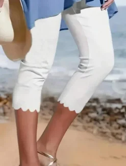 Best Women's Leggings Chinos Vacation Vintage Ethnic Style Calf-Length High Waist Solid Color Printing Comfy Soft Comfortable Stretchy Formal Outdoor Vacation Black White Summer Spring Slim Fit Women Leggings