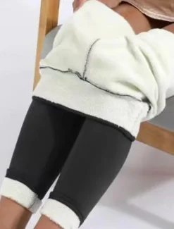 Outlet Women's Leggings Fashion Streetwear Full Length High Waist Solid Colored High Cut Warm Soft Comfortable Micro-elastic Outdoor Street Daily Wear Black Dark Gray Winter Autumn / Fall Women Leggings