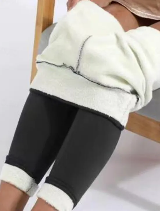 Outlet Women's Leggings Fashion Streetwear Full Length High Waist Solid Colored High Cut Warm Soft Comfortable Micro-elastic Outdoor Street Daily Wear Black Dark Gray Winter Autumn / Fall Women Leggings
