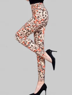 Hot Women's Leggings Fashion Streetwear Full Length High Waist Leopard Print Breathability Comfortable Micro-elastic Outdoor Street Daily Orange leopard Striped leopard large leopard print small leopard Women Leggings