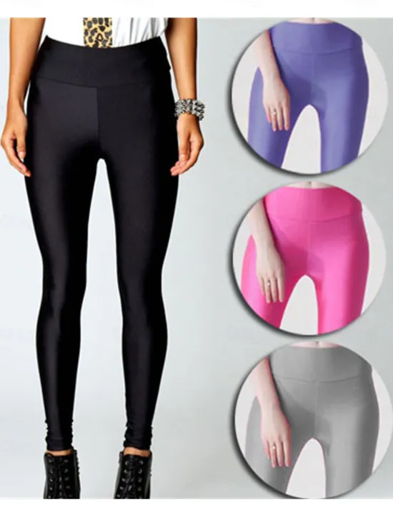 Sale Women's Leggings Fashion Streetwear Full Length High Waist Solid Color High Cut Comfort Breathability Soft Micro-elastic Vacation Party Street Violet Grey Black White Summer Spring Fall Winter Women Leggings