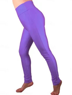 Sale Women's Leggings Fashion Streetwear Full Length High Waist Solid Color High Cut Comfort Breathability Soft Micro-elastic Vacation Party Street Violet Grey Black White Summer Spring Fall Winter Women Leggings