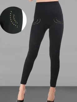 Best Women's Leggings Fashion Simple Full Length High Waist Solid Color Zipper Tummy Control Butt Lift Soft Micro-elastic Causal Daily Holiday diamond Zipper button Fall Winter Women Leggings
