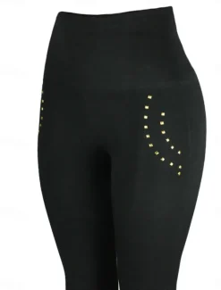 Best Women's Leggings Fashion Simple Full Length High Waist Solid Color Zipper Tummy Control Butt Lift Soft Micro-elastic Causal Daily Holiday diamond Zipper button Fall Winter Women Leggings