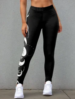 Hot Women's Leggings Fashion Streetwear Ankle-Length High Waist Graphic Printing Thermal Warm Soft Breathable Micro-elastic Outdoor Daily Fall Winter Regular Fit Women Leggings