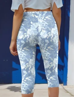 Outlet Women's Leggings Pants 3D Print High Elasticity Fashion Streetwear Full Length High Waist Floral Thermal Warm Breathable Soft Outdoor Daily Pink Blue Purple Green Fall Winter Regular Fit Women Spring Pants