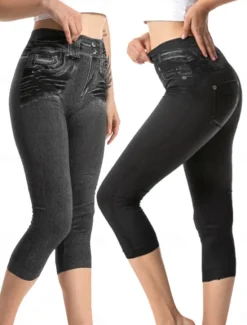 Best Women's Leggings Trousers 3D Print Vacation Vintage Streetwear Calf-Length High Waist Plain Comfy Soft Comfortable Stretchy Outdoor Street Summer Slim Fit Women Leggings